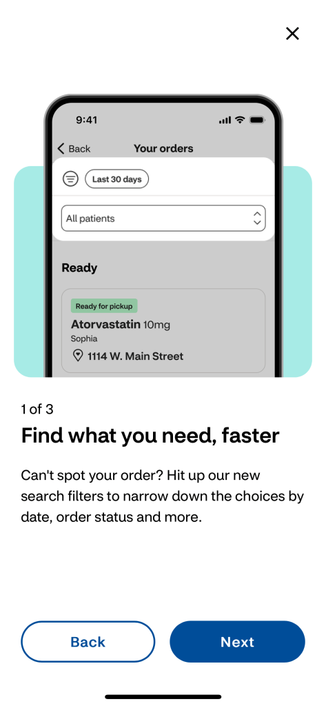 An overlay showing the advanced filter features on the new Your Orders experience. 